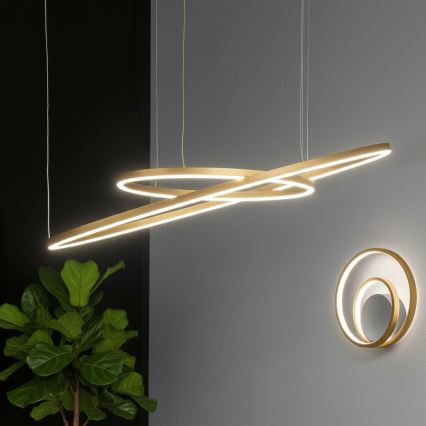 Ideal Lux - LED-kroonluchter aan kabel ORACLE SLIM LED/81W/230V 3000K CRI 90 pr. 150 cm goud