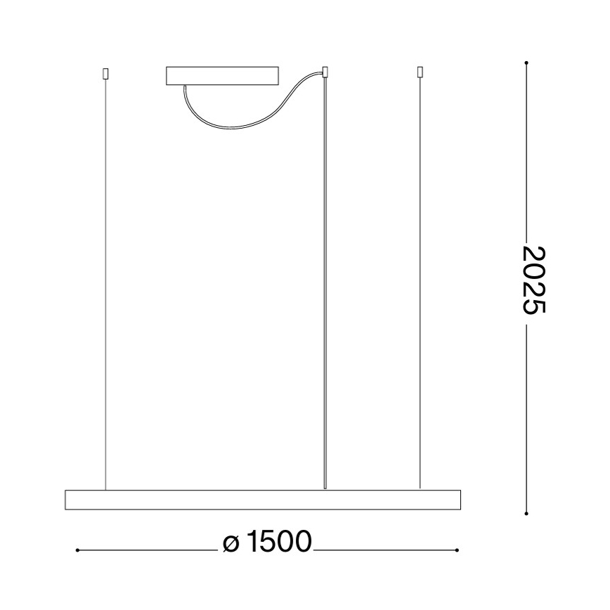 Ideal Lux - LED-kroonluchter aan kabel ORACLE SLIM LED/81W/230V 3000K CRI 90 pr. 150 cm goud