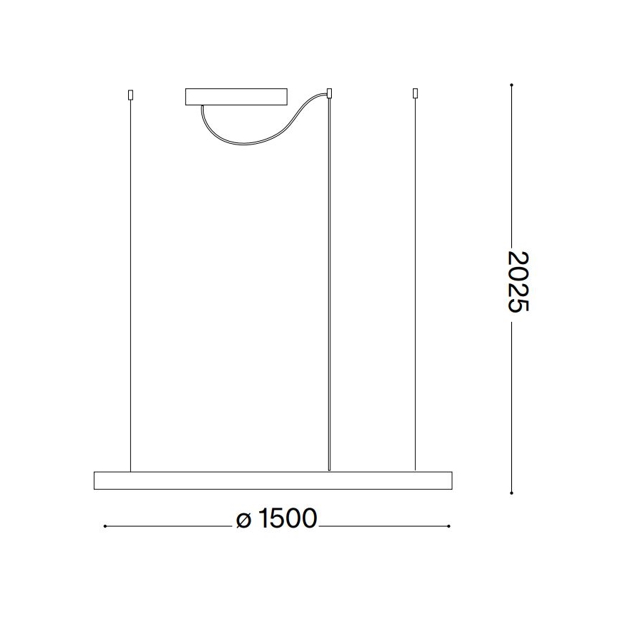 Ideal Lux - LED-hanglamp met kabel ORACLE SLIM LED/83W/230V 2700K CRI 90 Ø 150 cm zwart