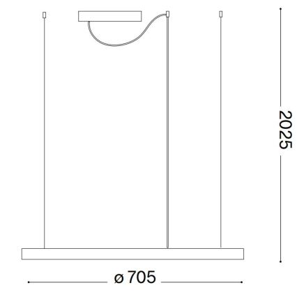 Ideal Lux - LED-hanglamp aan kabel ORACLE SLIM LED/37W/230V 4000K CRI 90 Ø 70 cm wit