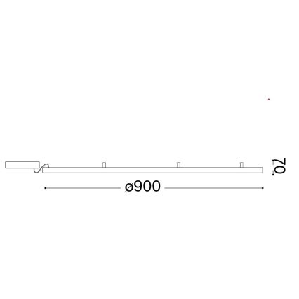 Ideal Lux - LED-plafondlamp ORACLE SLIM LED/53W/230V 3000K CRI 90 Ø 90 cm goudkleurig