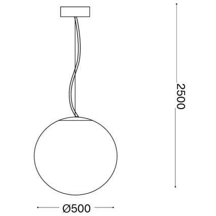 Ideal Lux - Pendellamp aan kabel MAPA 1xE27/42W/230V Ø 50 cm wit