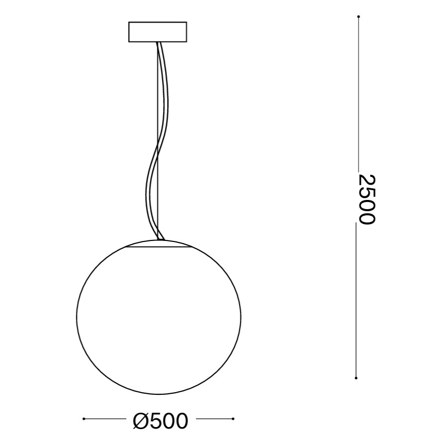 Ideal Lux - Pendellamp aan kabel MAPA 1xE27/42W/230V Ø 50 cm wit