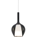 Ideal Lux - Pendellamp met kabel KALIQUE 1xE27/42W/230V Ø 18 cm gerookt zwart
