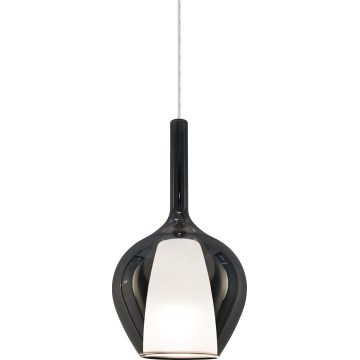 Ideal Lux - Pendellamp met kabel KALIQUE 1xE27/42W/230V Ø 18 cm gerookt zwart