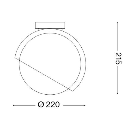 Ideal Lux - plafondlamp BLOOM 1xE27/42W/230V Ø 22 cm zwart