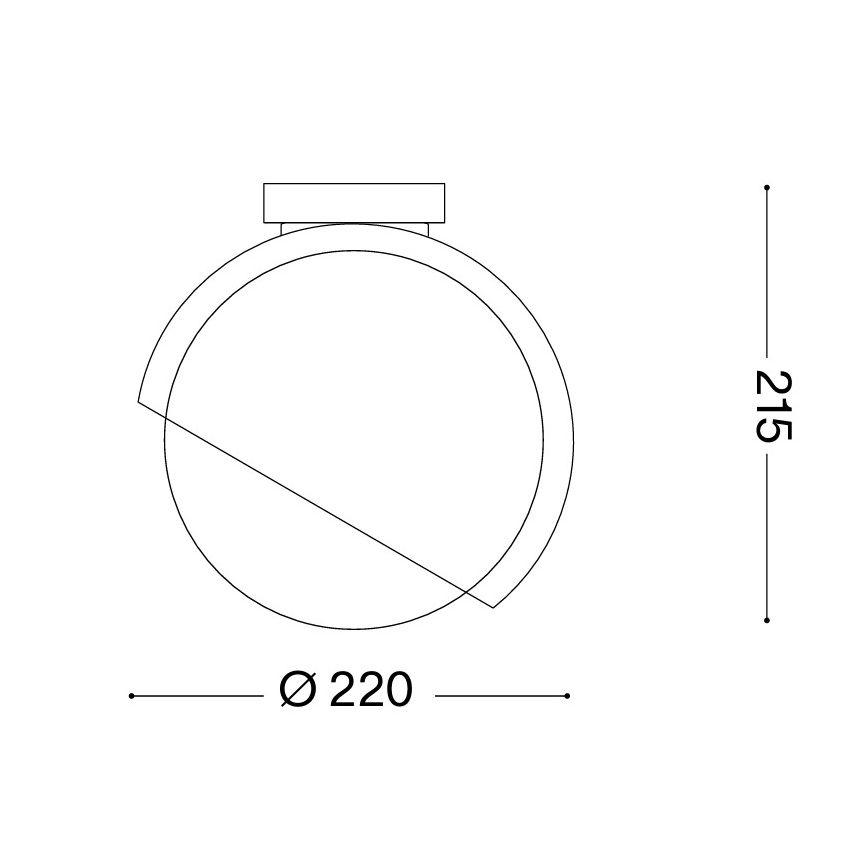 Ideal Lux - plafondlamp BLOOM 1xE27/42W/230V Ø 22 cm zwart