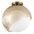 Ideal Lux - Plafondlamp BLOOM 1xE27/42W/230V Ø 30 cm goud/rookbeige