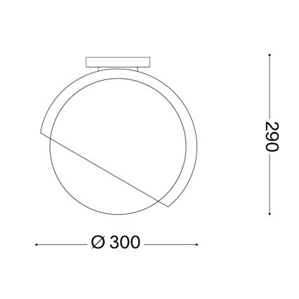 Ideal Lux - Plafondlamp BLOOM 1xE27/42W/230V Ø 30 cm zwart