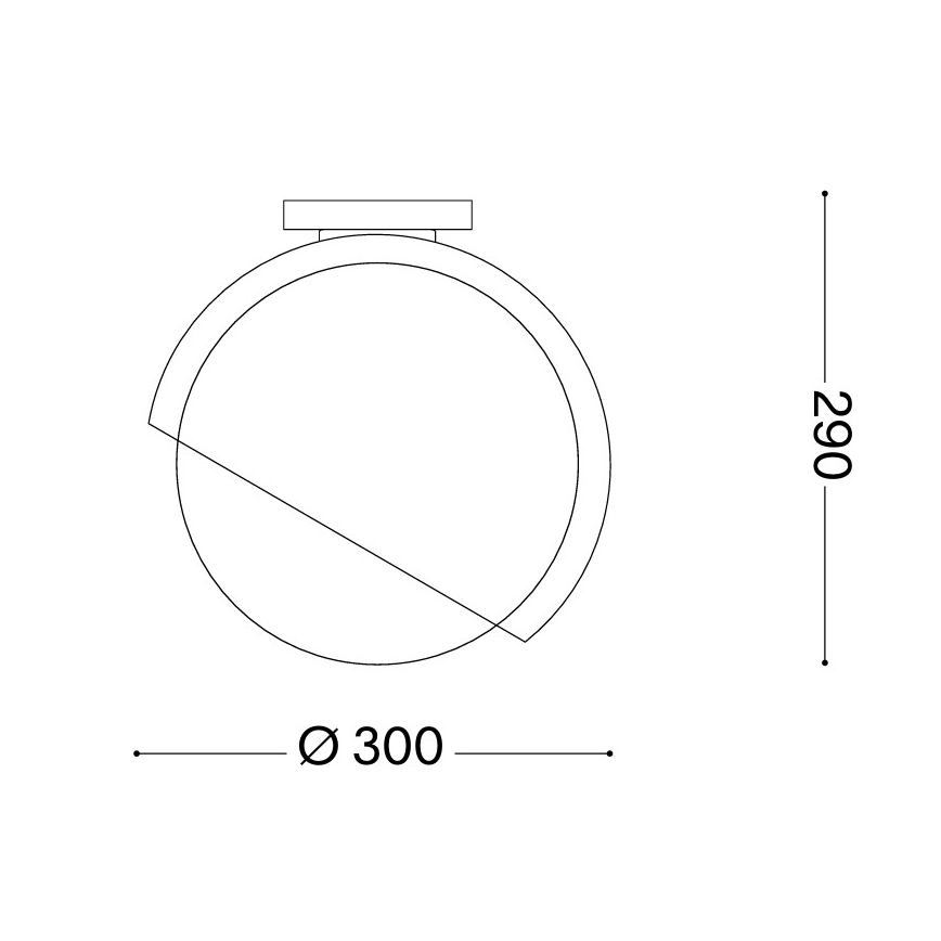 Ideal Lux - Plafondlamp BLOOM 1xE27/42W/230V Ø 30 cm zwart