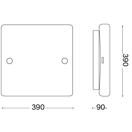 Ideal Lux - Plafondlamp CELINE 3xE27/60W/230V 39x39 wit