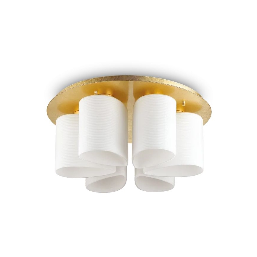 Ideal Lux - Plafondlamp DAISY 6xE27/52W/230V diameter 60 cm goud/wit