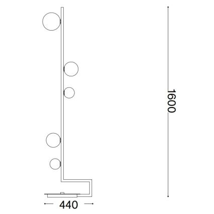 Ideal Lux - Staande LED Lamp BIRDS 5xG9/3W/230V zwart/goud