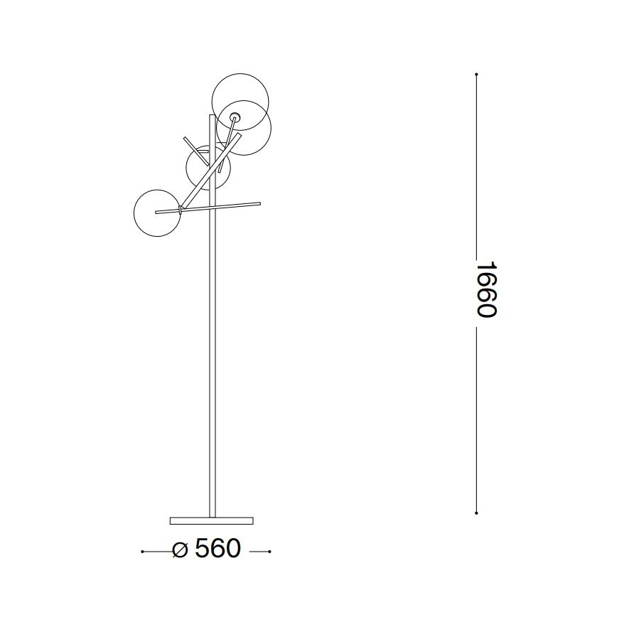 Ideal Lux - Staande LED Lamp EQUINOXE 4xG4/2W/230V glanzend chroom/doorzichtig