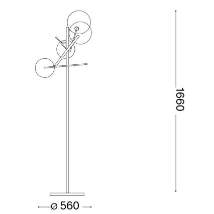 Ideal Lux - Staande LED Lamp EQUINOXE 4xG4/2W/230V glanzend chroom/gerookt