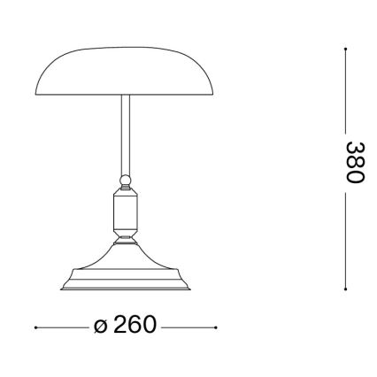 Ideal Lux - Tafellamp 1xE27/60W/230V koperen