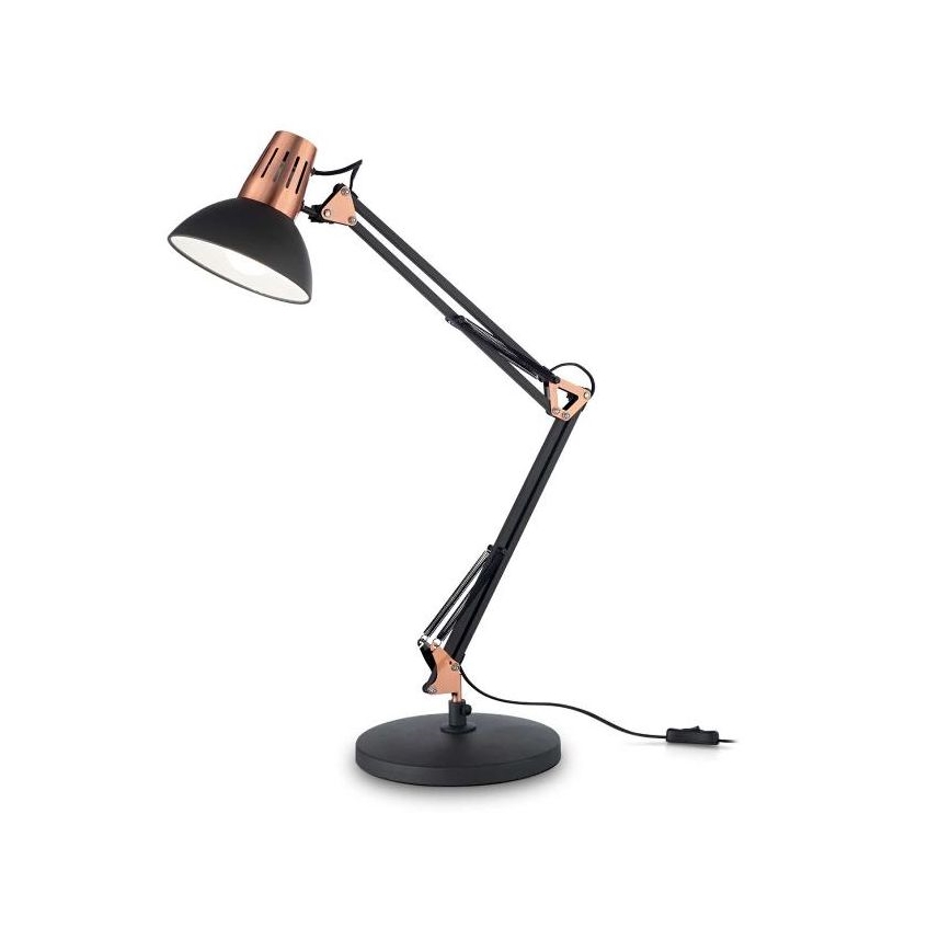 Ideal Lux - Tafellamp WALLY 1xE27/42W/230V zwart/koperen
