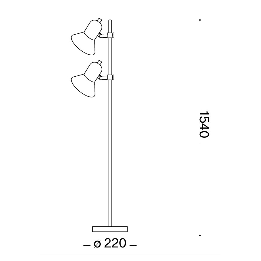 Ideal Lux - Vloerlamp 2xE27/60W/230V glanzend chroom