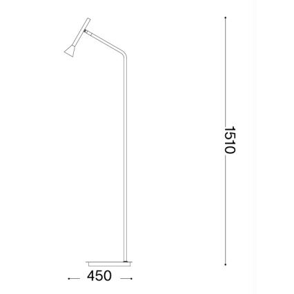Ideal Lux - Vloerlamp DIESIS LED/4,5W/230V CRI 95 mat chroom