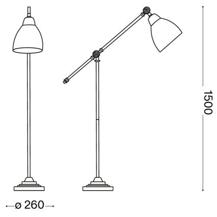 Ideal Lux - Vloerlamp NEWTON 1xE27/42W/230V glanzend chroom