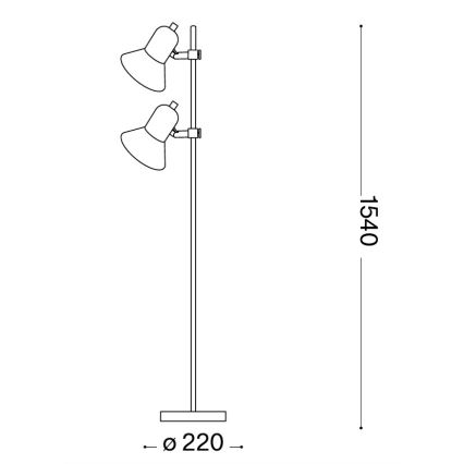 Ideal Lux - Vloerlamp POLLY 2xE27/60W/230V zilver