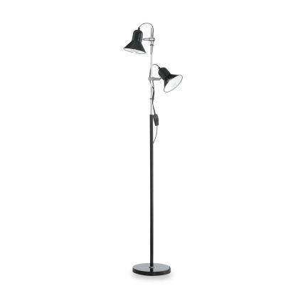 Ideal Lux - Vloerlamp POLLY 2xE27/60W/230V zwart