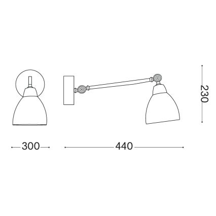 Ideal Lux - Wandlamp 1x E27/42W/230V, bronskleurig