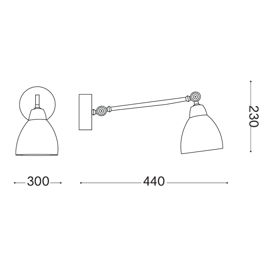 Ideal Lux - Wandlamp 1xE27/60W/230V zwart