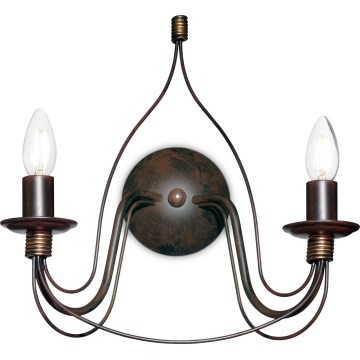 Ideal Lux - Wandlamp CORTE 2xE14/40W/230V bruin/patina