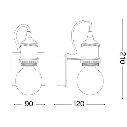 Ideal Lux - Wandlamp FRIDA 1xE27/60W/230V koper