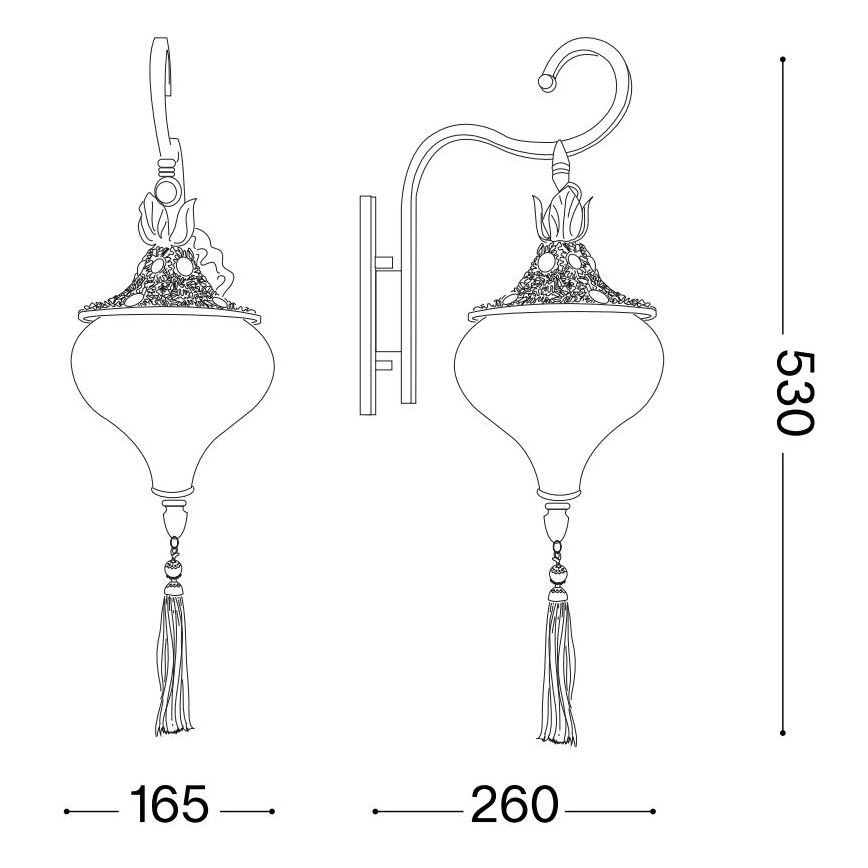 Ideal Lux - Wandlamp HAREM 1xE27/42W/230V messing