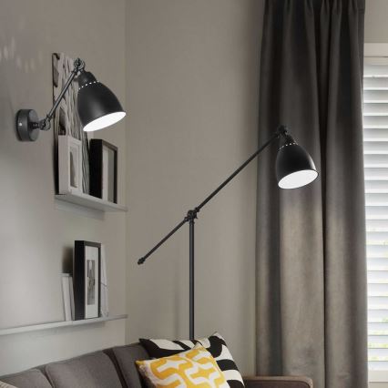Ideal Lux - Wandlamp NEWTON 1xE27/42W/230V zwart