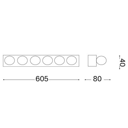 Ideal Lux - Wandlamp PRIVE 6xE14/40W/230V wit