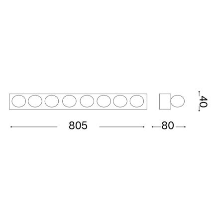 Ideal Lux - Wandlamp PRIVE 8xE14/40W/230V wit