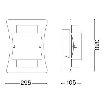 Ideal Lux - Wandlamp TRIPLO 2xE27/60W/230V helder