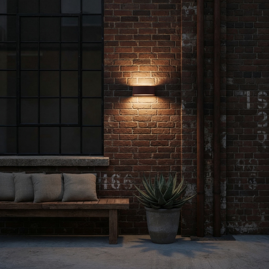 Ideal Lux - Wandlamp voor buiten ANDROMEDA 1xE27/60W/230V IP55 bruin