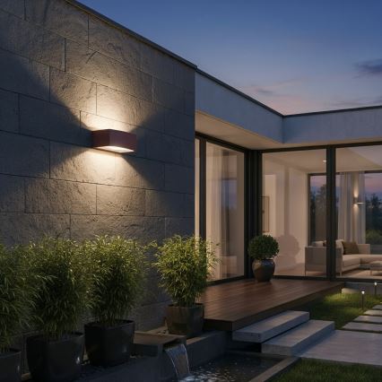 Ideal Lux - Wandlamp voor buiten ANDROMEDA 1xE27/60W/230V IP55 bruin