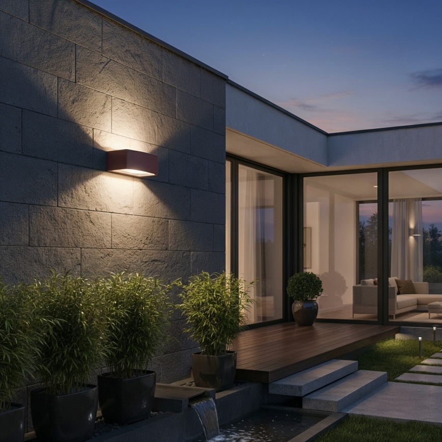 Ideal Lux - Wandlamp voor buiten ANDROMEDA 1xE27/60W/230V IP55 bruin