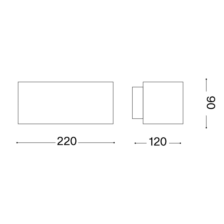Ideal Lux - Wandlamp voor buiten ANDROMEDA 1xE27/60W/230V IP55 grijs