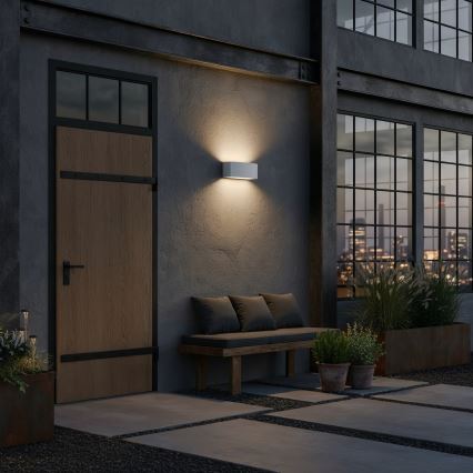 Ideal Lux - Wandlamp voor buiten ANDROMEDA 1xE27/60W/230V IP55 grijs