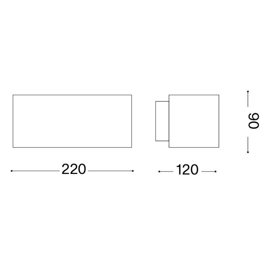 Ideal Lux - Wandlamp voor buiten ANDROMEDA 1xE27/60W/230V IP55 grijs