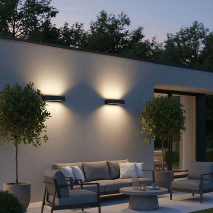 Ideal Lux - Wandlamp voor buiten ANDROMEDA 2xE27/60W/230V IP55 antraciet