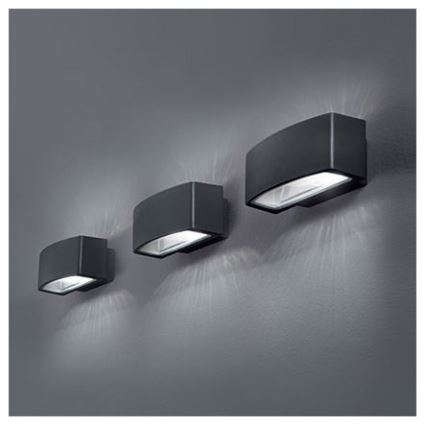 Ideal Lux - Wandlamp voor buiten ANDROMEDA 2xE27/60W/230V IP55 antraciet