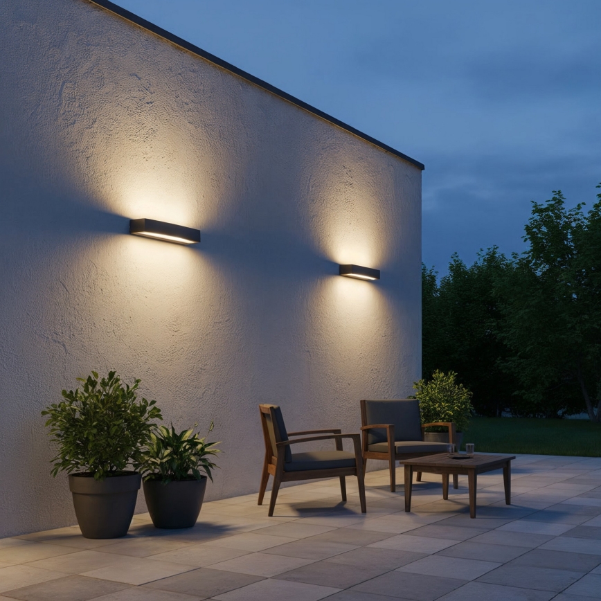 Ideal Lux - Wandlamp voor buiten ANDROMEDA 2xE27/60W/230V IP55 zwart