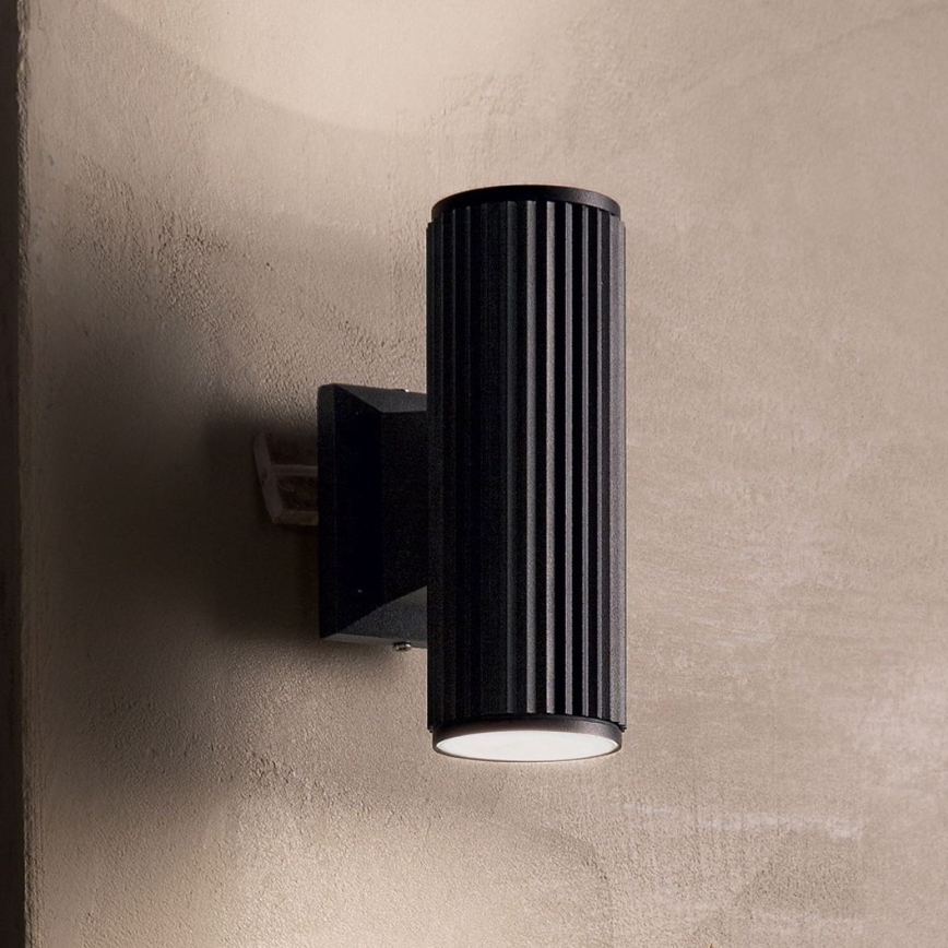 Ideal Lux - Wandlamp voor buiten BASE 2xGU10/28W/230V IP44 zwart