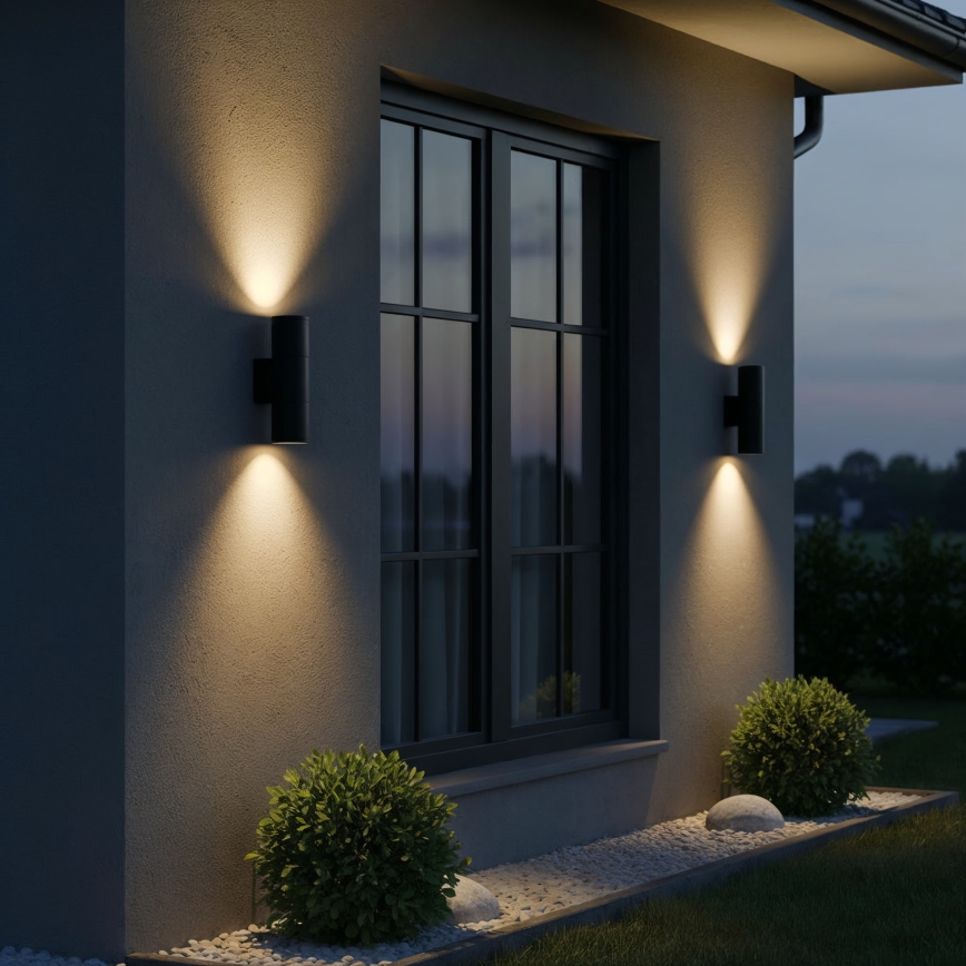 Ideal Lux - Wandlamp voor buiten GUN 2xGU10/35W/230V IP44 antraciet