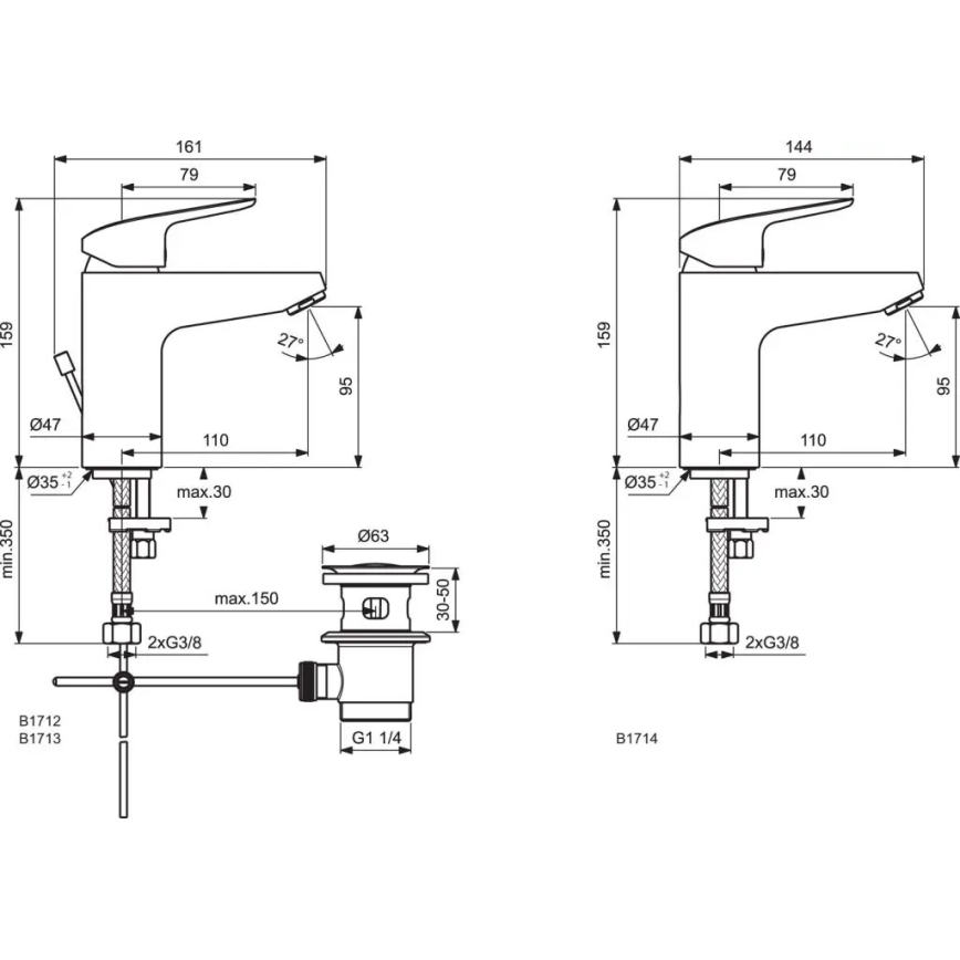 Ideal Standard B1714AA - Wastafelmengkraan CERAFLEX 15,9 cm glanzend chroom