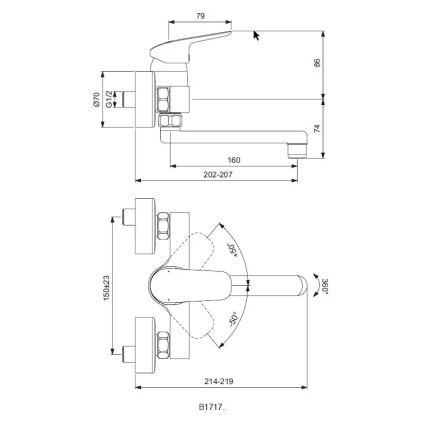 Ideal Standard B1717AA - CERAFLEX keukenkraan, glanzend chroom