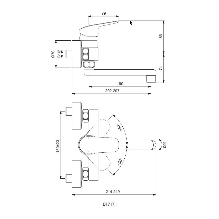 Ideal Standard B1717AA - CERAFLEX keukenkraan, glanzend chroom
