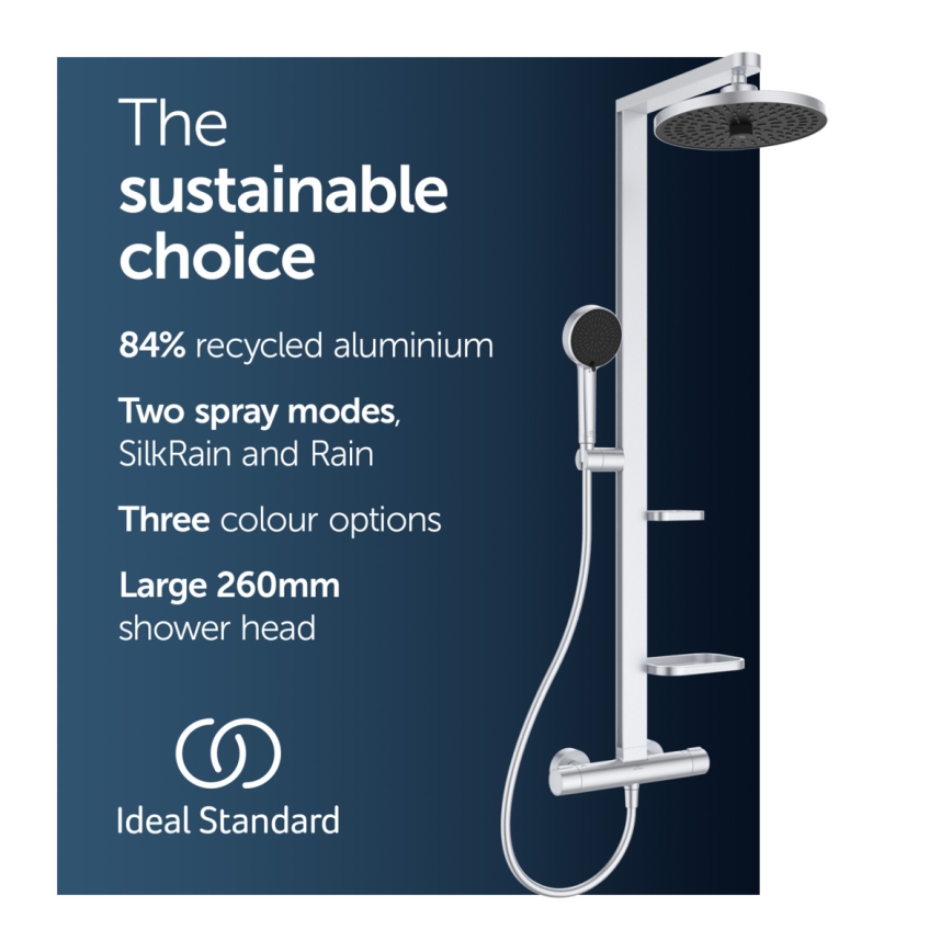 Ideal Standard BD583SI - Doucheset met thermostatische mengkraan CERATHERM ALU+, mat chroom